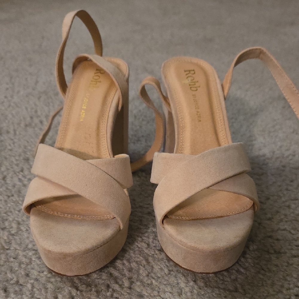Women's Tan Suede Platform Sandals